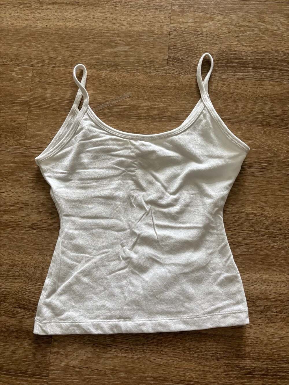 Vintage The Body Co. White Basic Spaghetti Strap Camisole Tank Top
